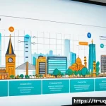 Home 21 고객 여정 맵과 UX 디자인의 관계 - A detailed digital illustration of a Turkish e-commerce user journey map displayed on a large touchs...
