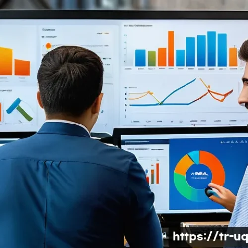 Home 32 고객 여정 맵을 위한 데이터 수집 방법 - A modern Turkish office environment showing a diverse team of professionals analyzing digital market...