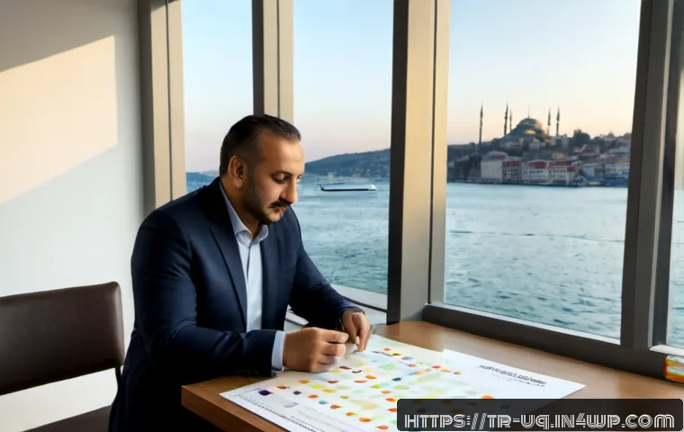 Home 17 고객 여정 맵을 활용한 매출 증대 전략 - Photorealistic Turkish small business owner and marketing consultant reviewing a customer journey ma...